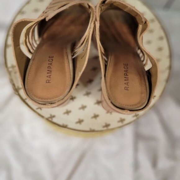 RAMPAGE Vivienne Tan Open Toe Slip On Vegan Block‎ Heel Strappy Sandals  9.5 - Picture 5 of 6